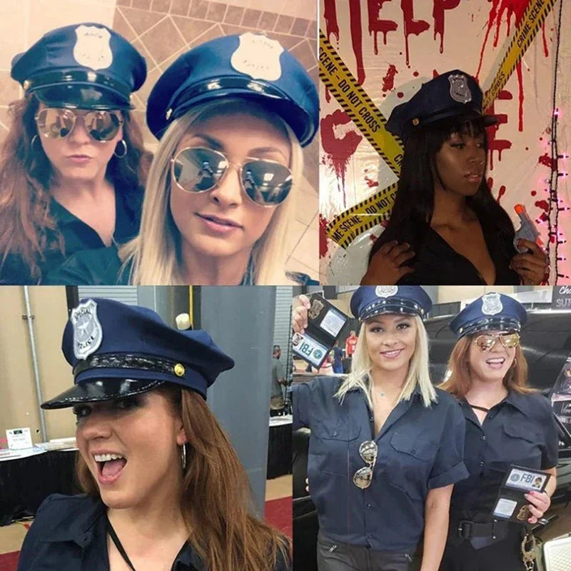 Adult Police Hat | Octagon Flat Cap for Cosplay and Themed Events