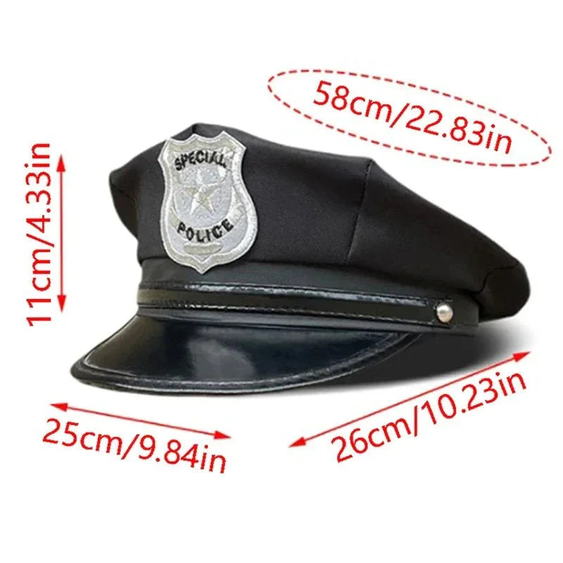 Adult Police Hat | Octagon Flat Cap for Cosplay and Themed Events