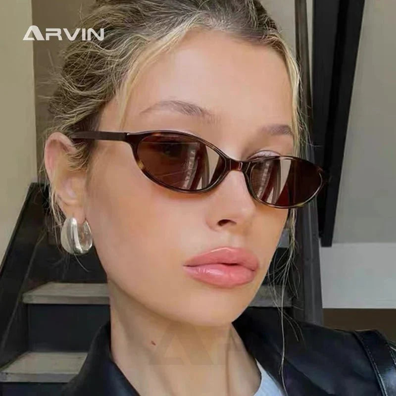 Leopard Brown Oval Sunglasses | Retro UV Protection Small Frame Eyewear for Women
