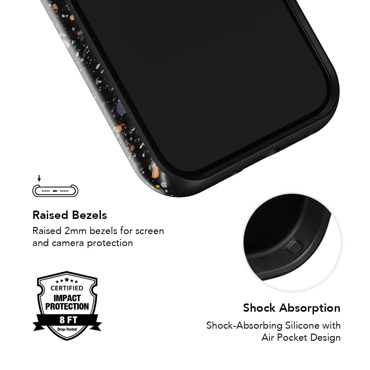 Obsidian Mist | Black Paint Splatter iPhone Case