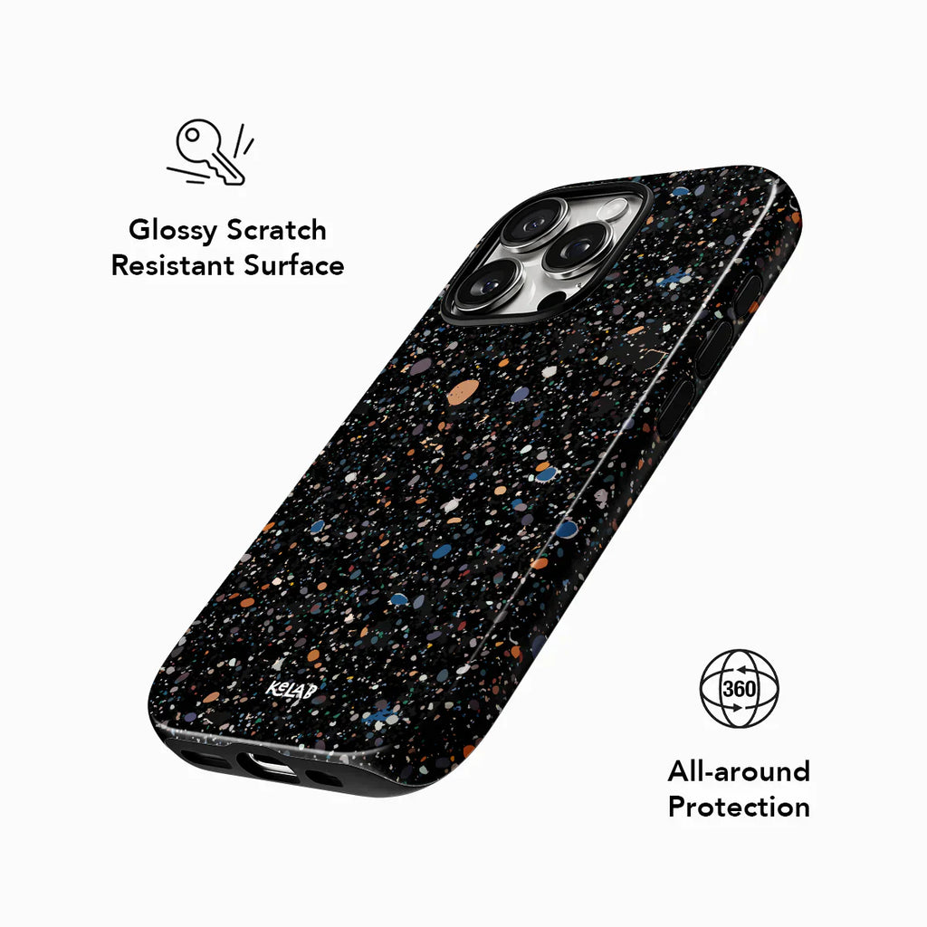 Obsidian Mist | Black Paint Splatter iPhone Case