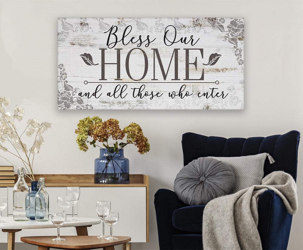 Bless Our Home And All Those Who Enter - Canvas