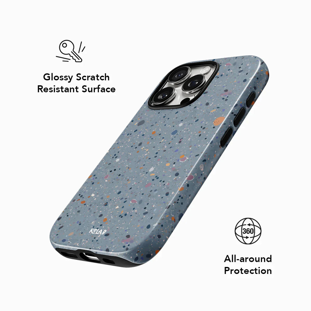 Seaside Drift | Blue Paint Splatter iPhone Case