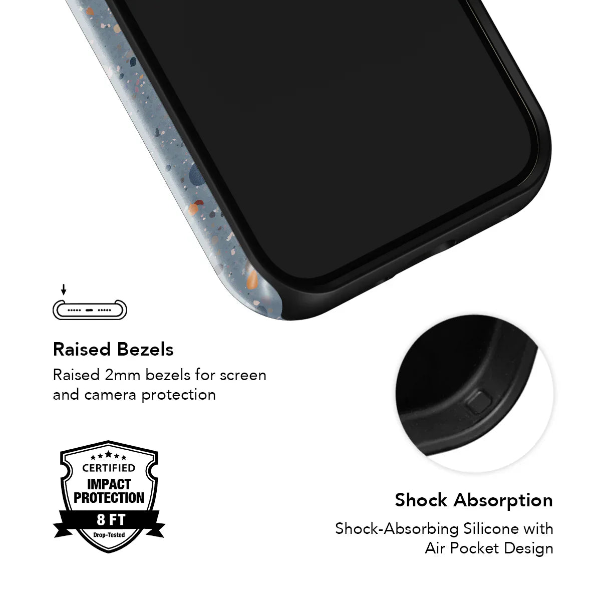Seaside Drift | Blue Paint Splatter iPhone Case