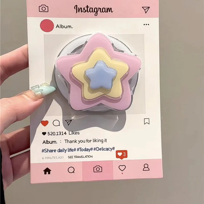3D Star Magnetic Phone Grip | Foldable Ring Holder and Kickstand