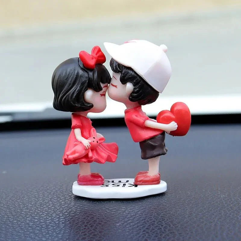 Cute Couple Car Dashboard Ornaments | Romantic Resin Figurines for Car and Home Decoration