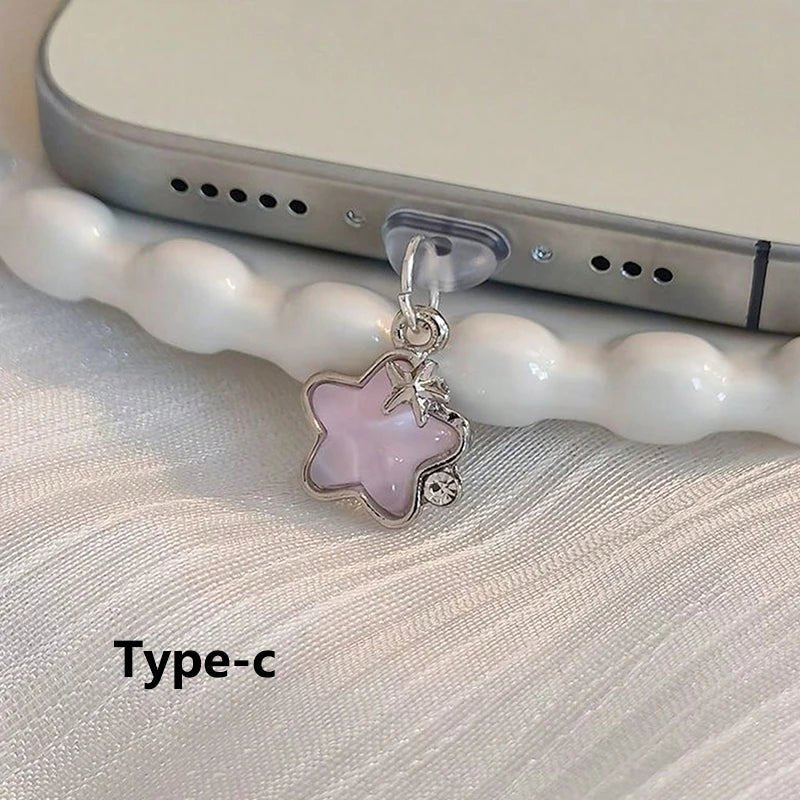 Diamond Star Phone Dust Plug | Type-C Decorative Pendant
