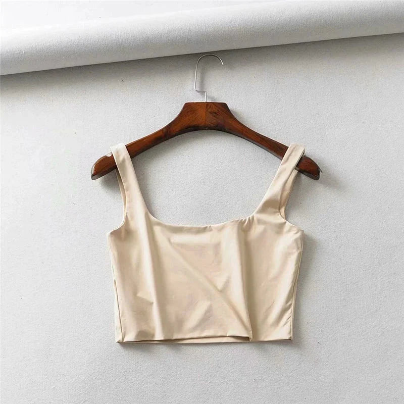 Square Neck Tank Top | Summer 2025 Stretch Crop Shirt