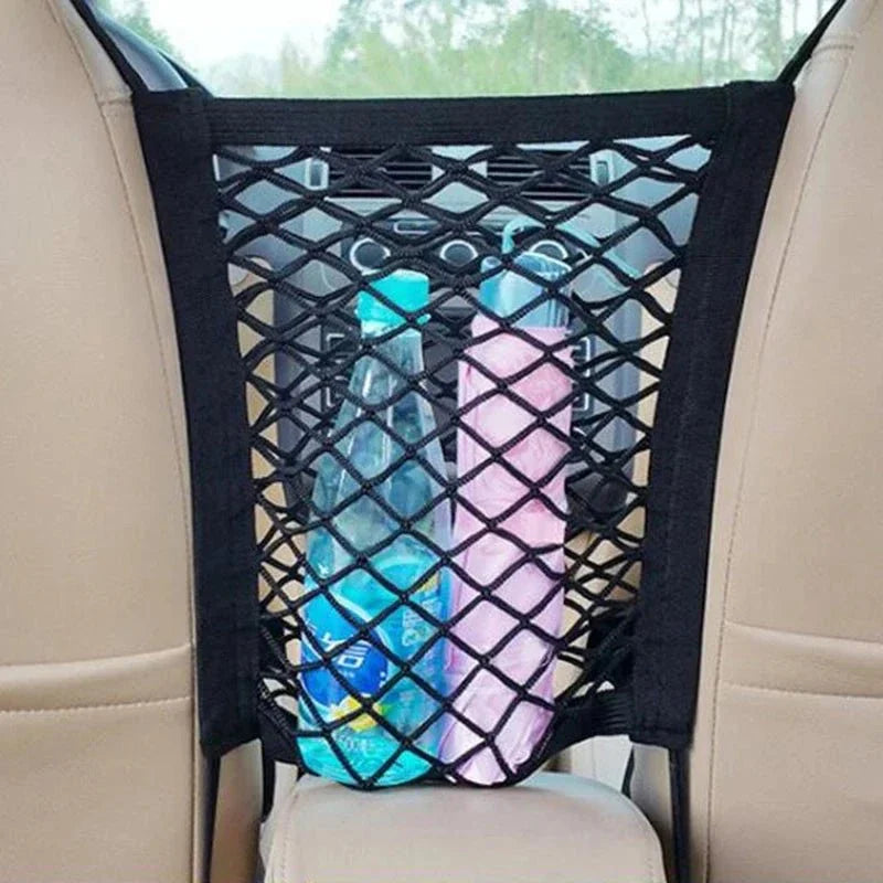 Elastic Car Storage Net Bag | Stretchable Divider Organizer Between Front Seats
