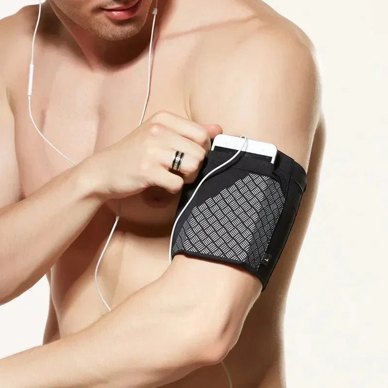 Elastic Running Arm Bag | Anti-Slip Fitness Armband with Earphone Hole and Key Pocket