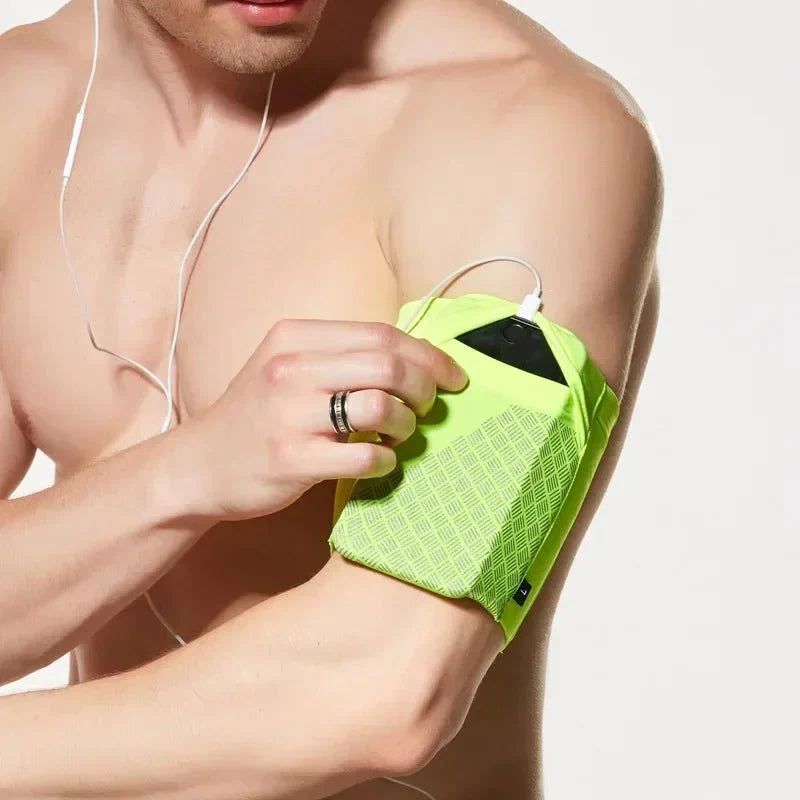 Elastic Running Arm Bag | Anti-Slip Fitness Armband with Earphone Hole and Key Pocket