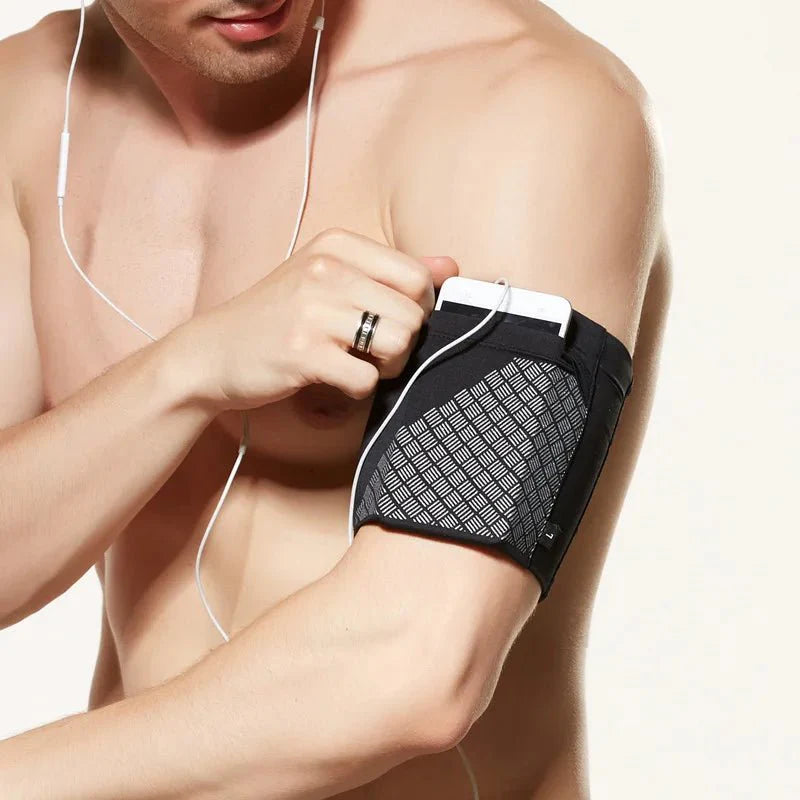 Elastic Running Arm Bag | Anti-Slip Fitness Armband with Earphone Hole and Key Pocket