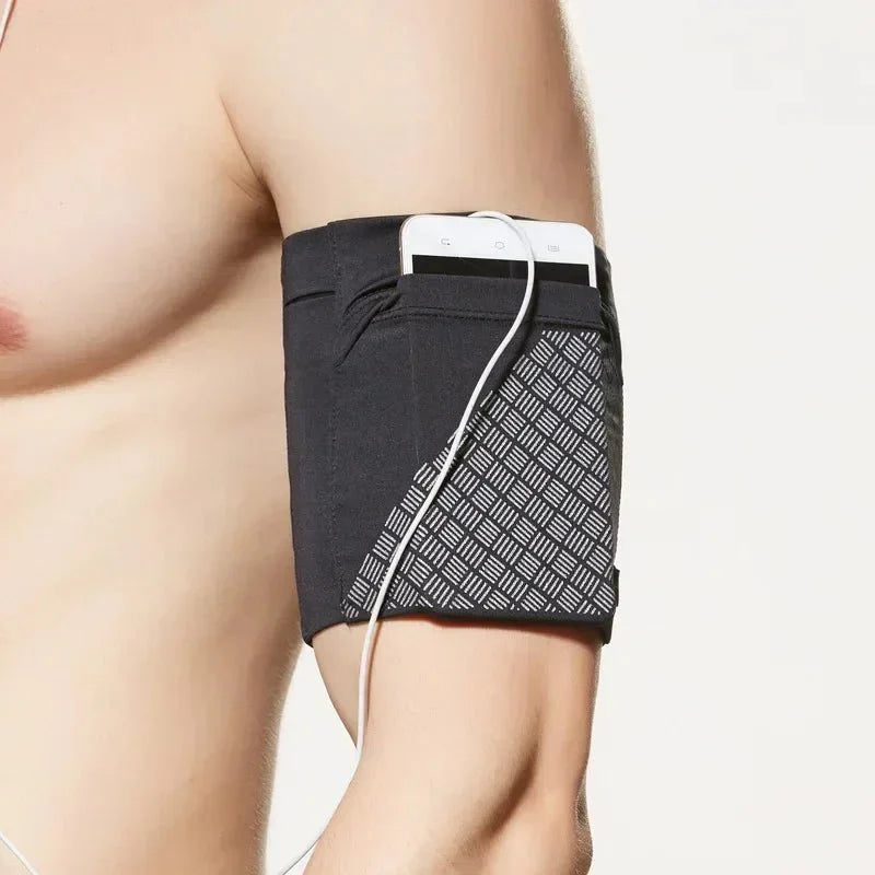 Elastic Running Arm Bag | Anti-Slip Fitness Armband with Earphone Hole and Key Pocket