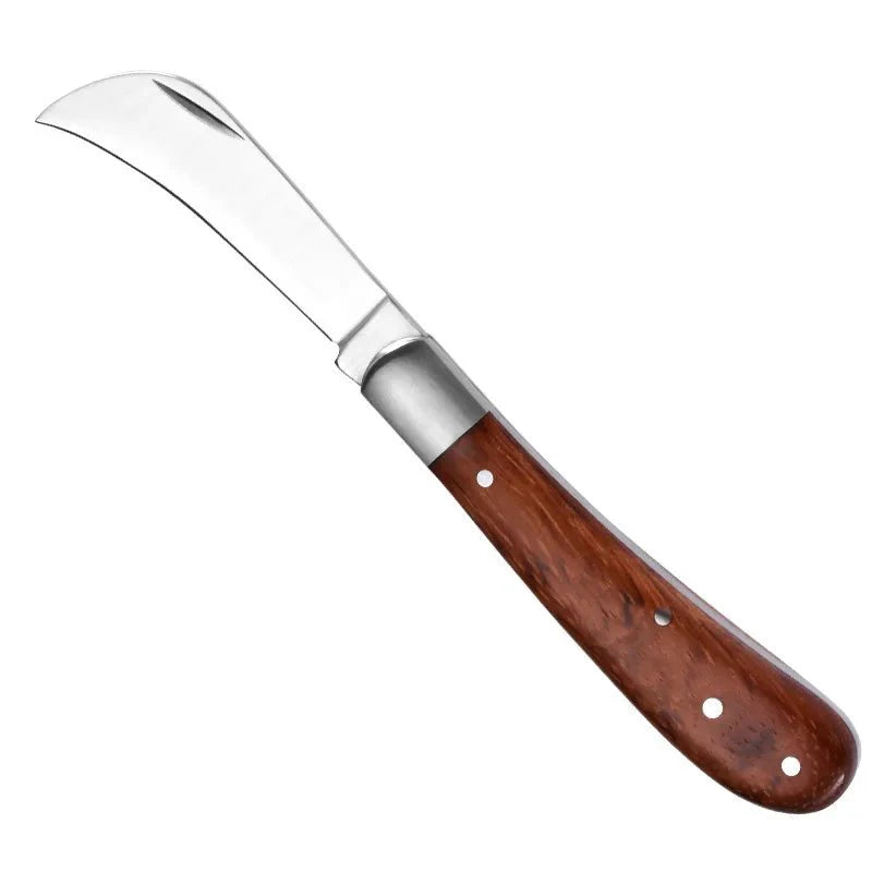 Folding Grafting Garden Knife | Professional Pruning Tool with Wooden Handle