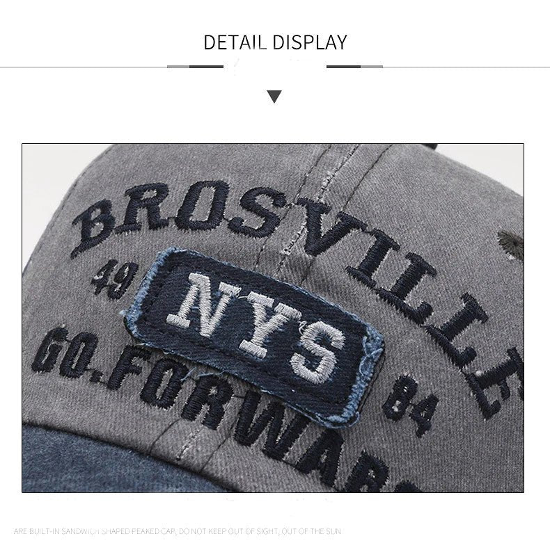 Washed Embroidered Baseball Cap | Unisex Casual Cotton Outdoor Hat