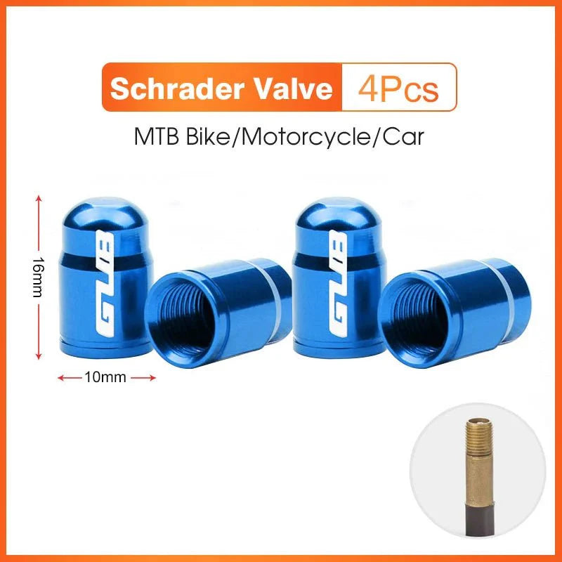 GUB Aluminum Alloy Bicycle Valve Caps | Presta & Schrader Valve Protectors