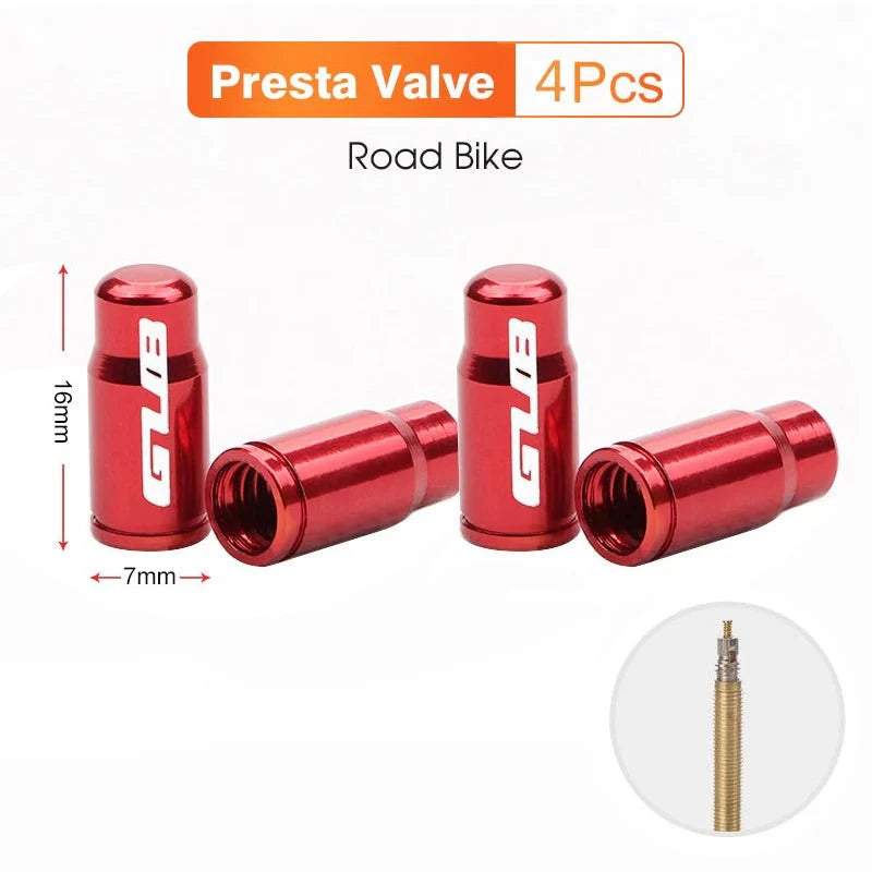 GUB Aluminum Alloy Bicycle Valve Caps | Presta & Schrader Valve Protectors