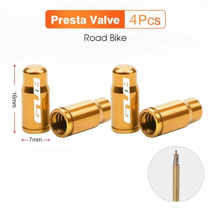 GUB Aluminum Alloy Bicycle Valve Caps | Presta & Schrader Valve Protectors