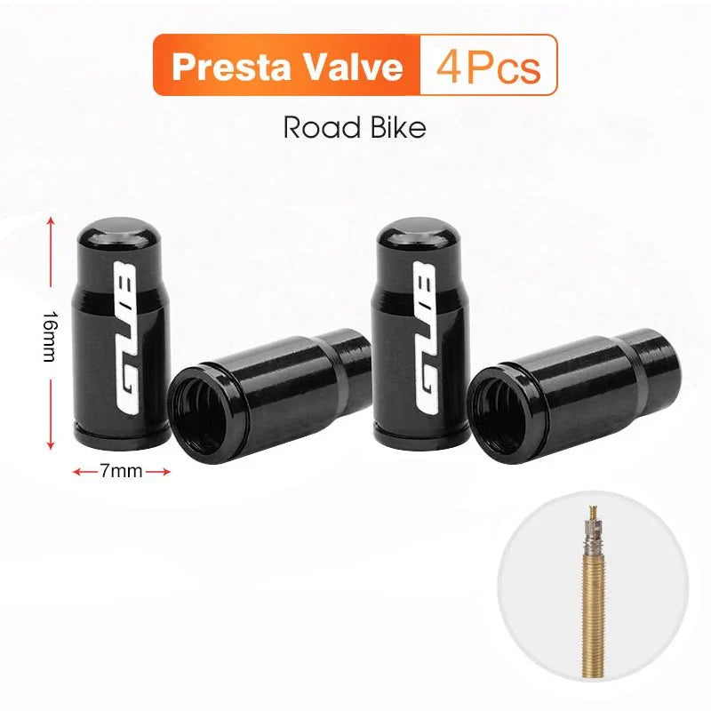 GUB Aluminum Alloy Bicycle Valve Caps | Presta & Schrader Valve Protectors