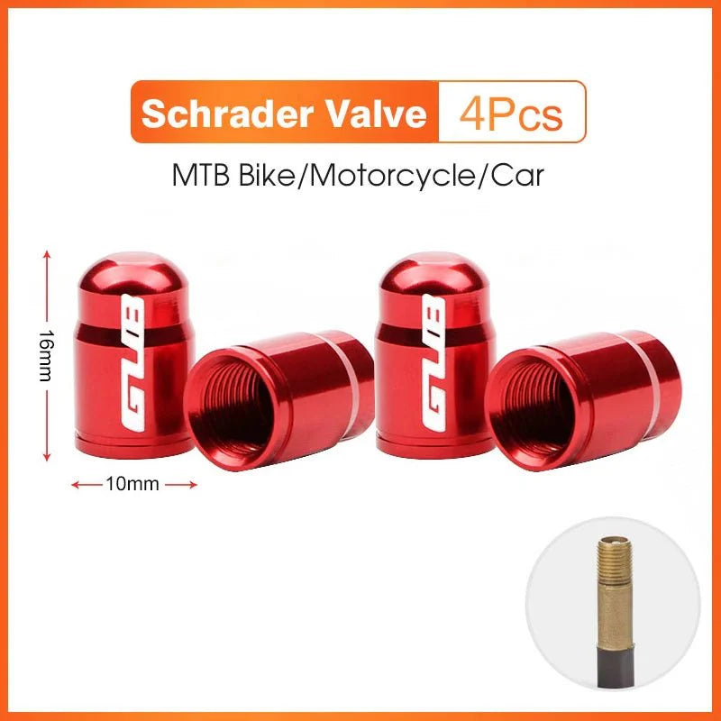 GUB Aluminum Alloy Bicycle Valve Caps | Presta & Schrader Valve Protectors