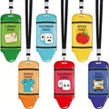 Classroom Hall Pass Set | 6 Lanyard Passes for School