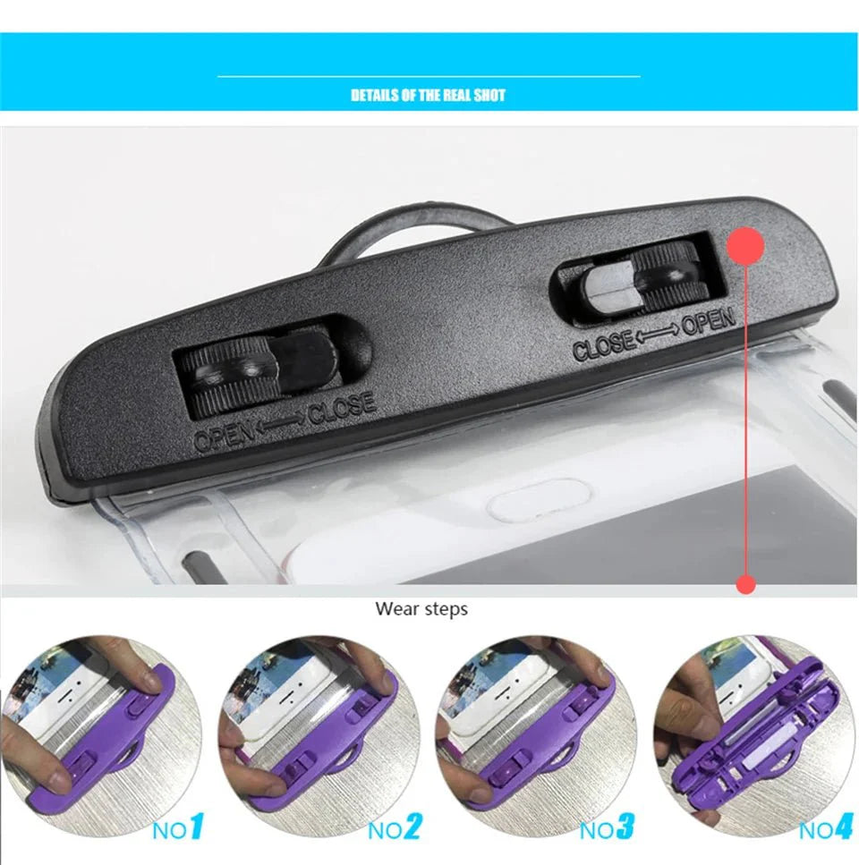 IP68 Universal Waterproof Phone Case Bag | Touch-Sensitive Pouch for iPhone, Samsung, and More