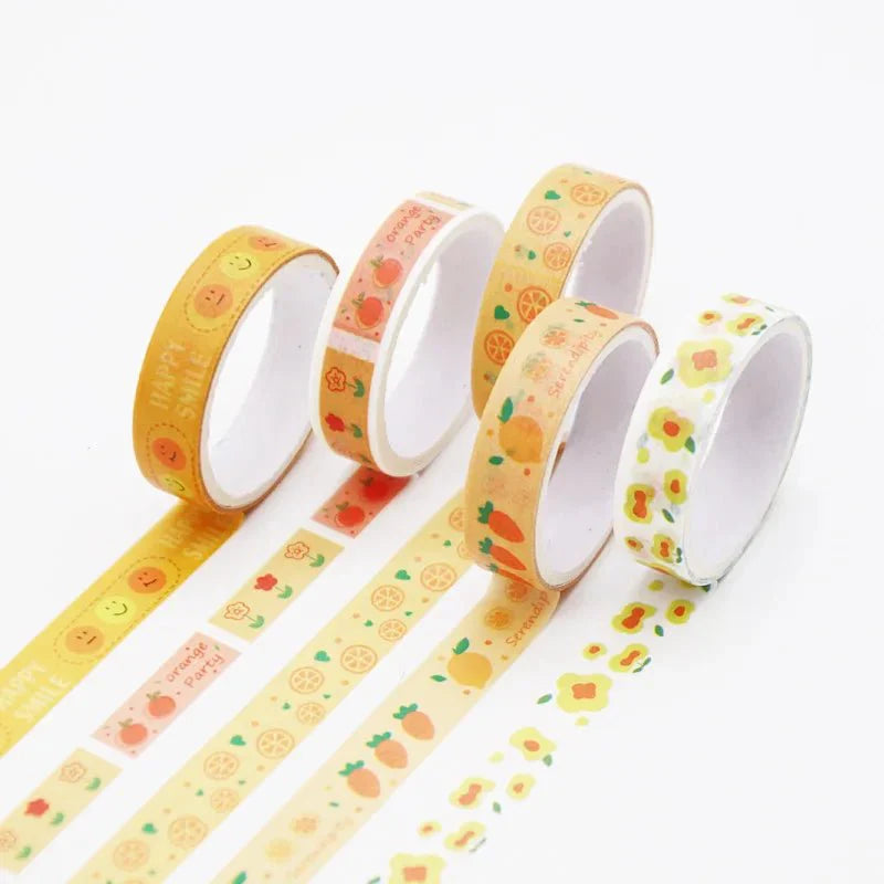 Kawaii Washi Tape Set | 5 Rolls for Scrapbooking and Journaling
