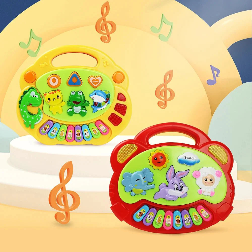 Kids Cartoon Piano Keyboard Toy | Educational Animal Sound Musical Instrument with Lights for Toddlers