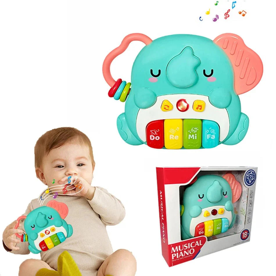 Kids Cartoon Piano Keyboard Toy | Educational Animal Sound Musical Instrument with Lights for Toddlers