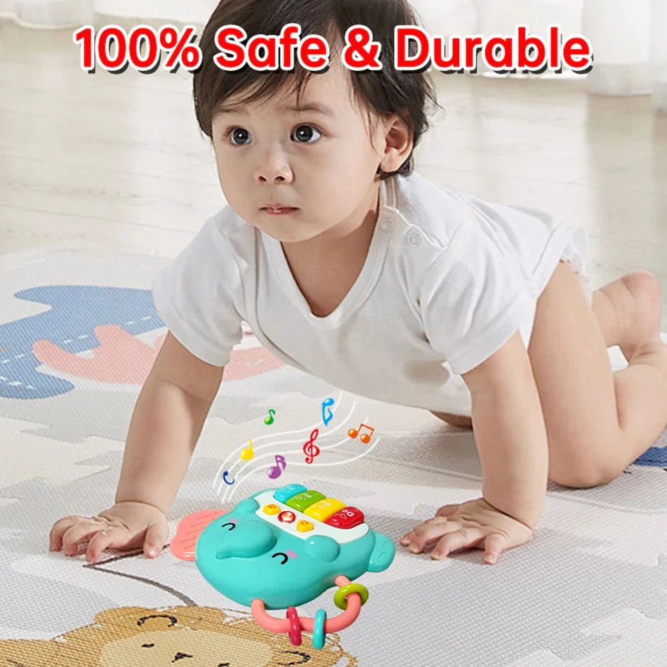 Kids Cartoon Piano Keyboard Toy | Educational Animal Sound Musical Instrument with Lights for Toddlers
