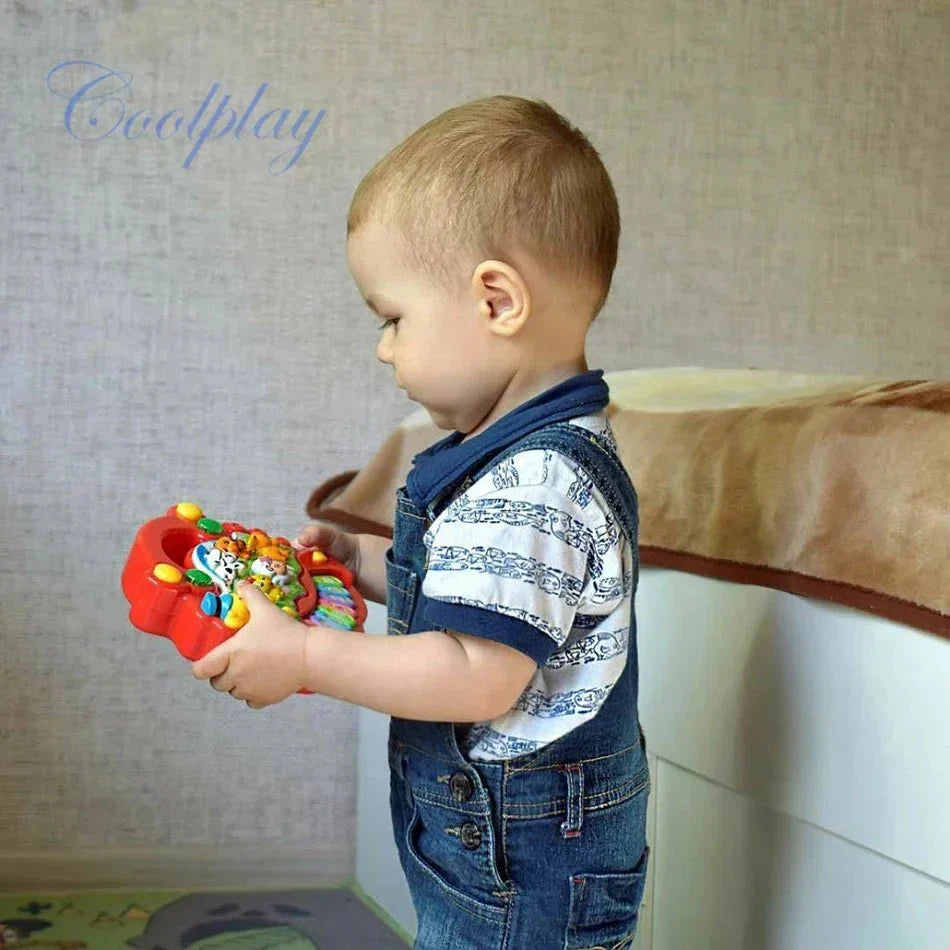Kids Cartoon Piano Keyboard Toy | Educational Animal Sound Musical Instrument with Lights for Toddlers
