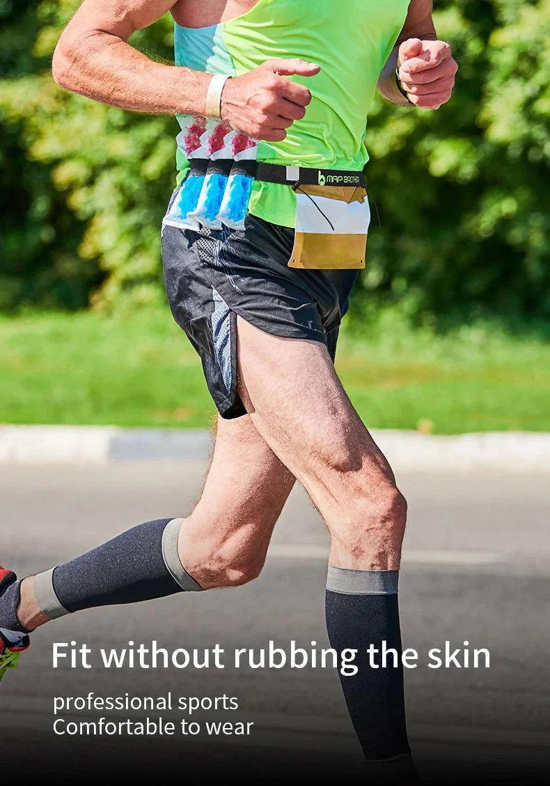 Adjustable Race Number Belt | Marathon and Triathlon Running Belt with Gel Holders