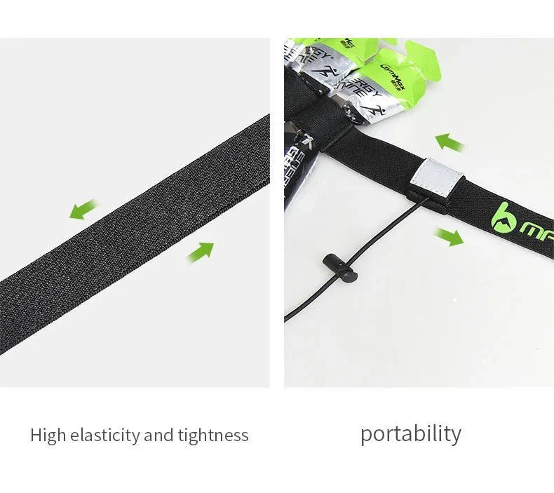 Adjustable Race Number Belt | Marathon and Triathlon Running Belt with Gel Holders