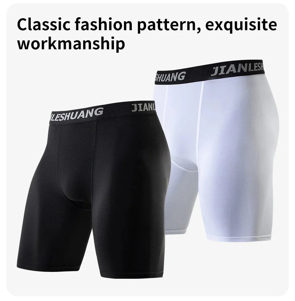 Men's Plus Size Sports Shorts | Black and White Elastic Waist Activewear