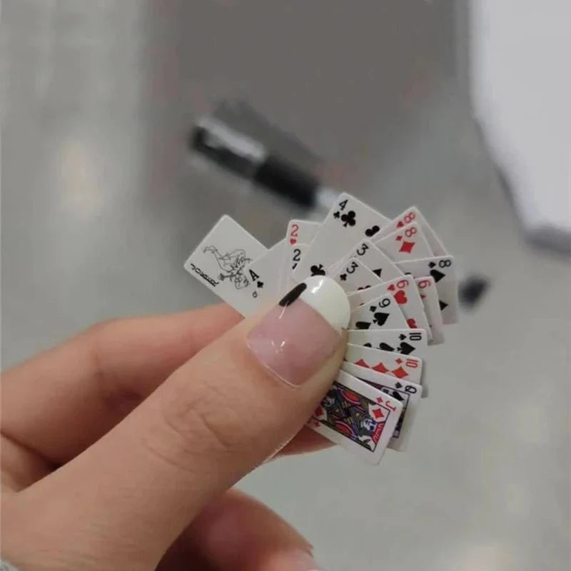Mini Playing Cards | Funny Travel Poker Game & Dollhouse Accessory