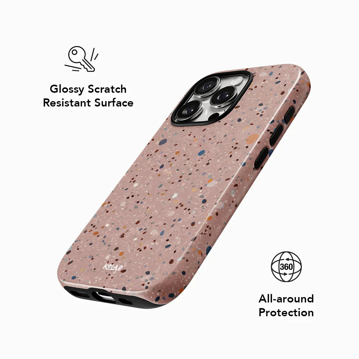 Rose Clay | Pink Paint Splatter iPhone Case