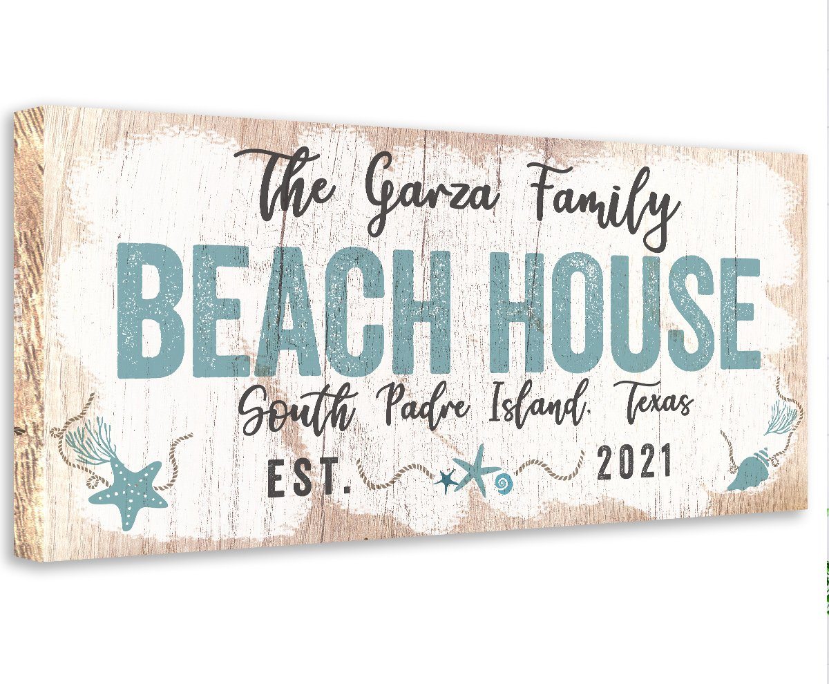 Personalized - Beach House - Canvas