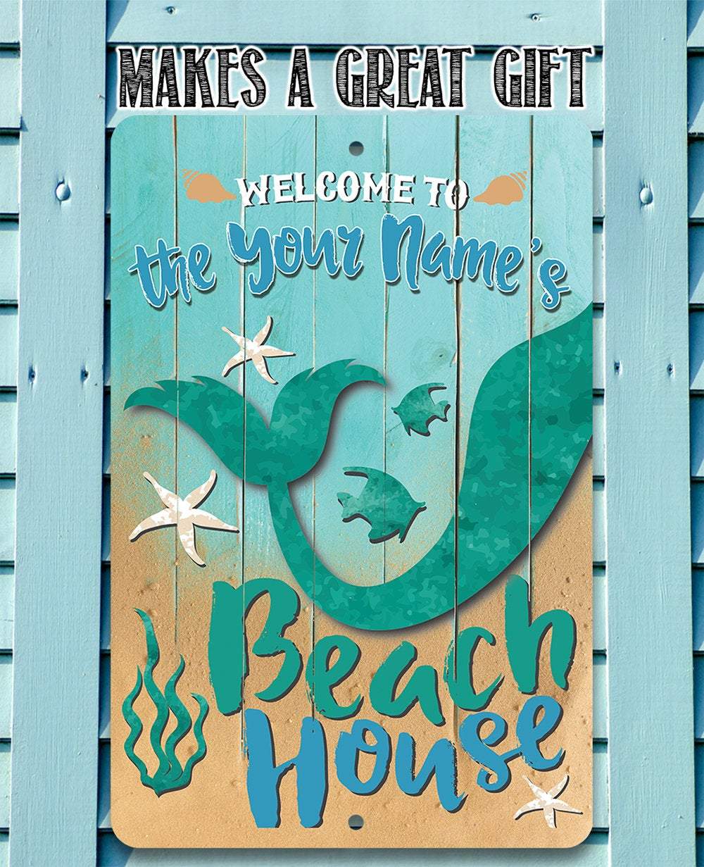 Personalized - Beach House - Metal Sign
