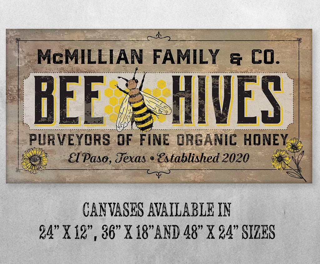 Personalized - Bee Hives - Canvas