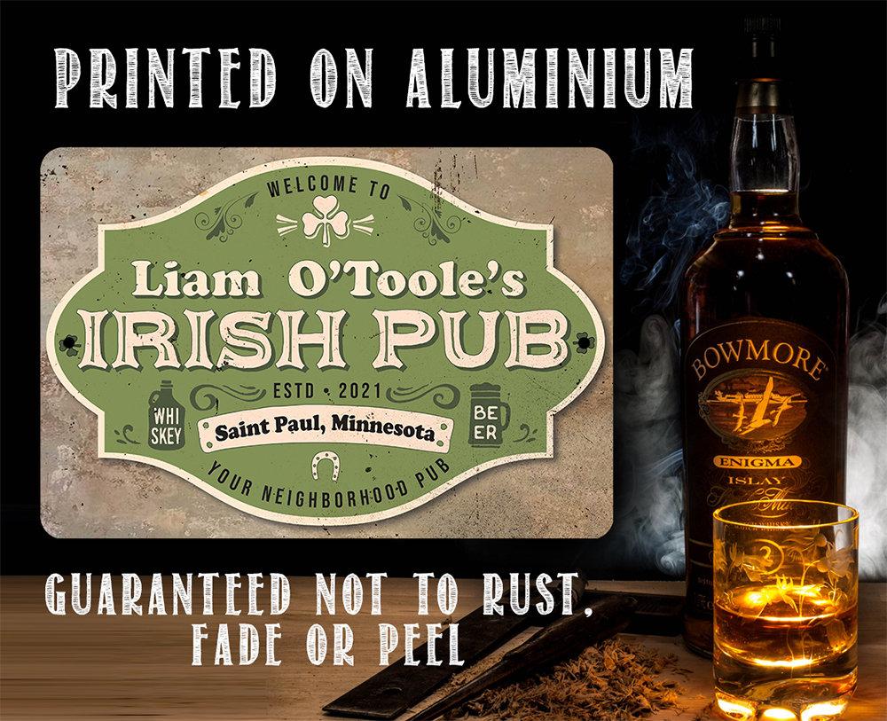Personalized - Irish Pub - Metal Sign