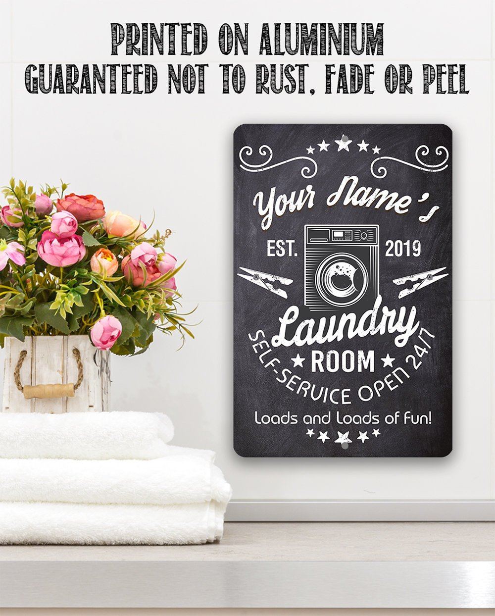 Personalized - Laundry -  Metal Sign