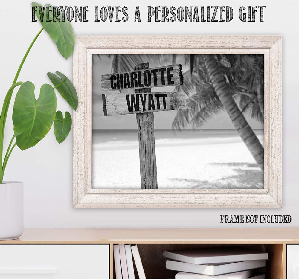 Personalized - Names Sign Post Art - Beach - Print or Canvas