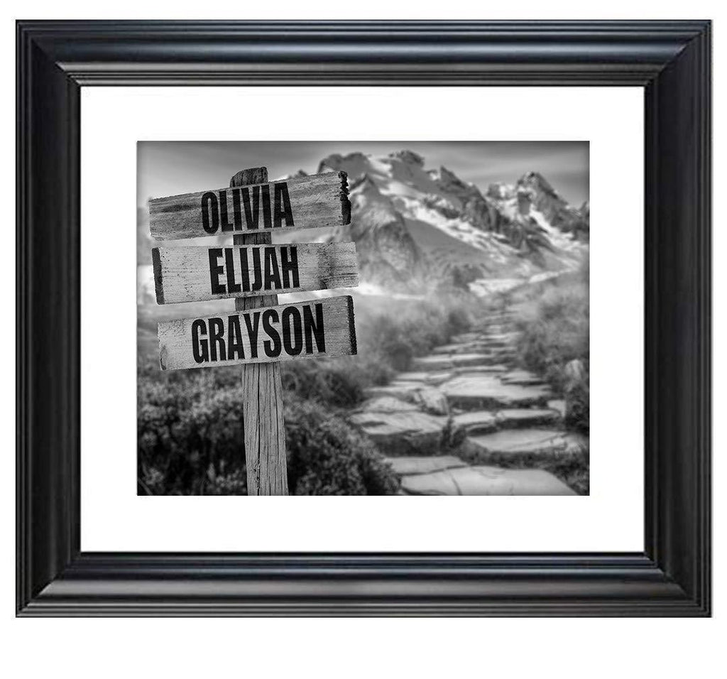 Personalized - Names Sign Post Art - Mountain Path - Print or Canvas