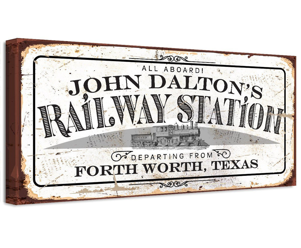 Personalized - Railway Station - Canvas