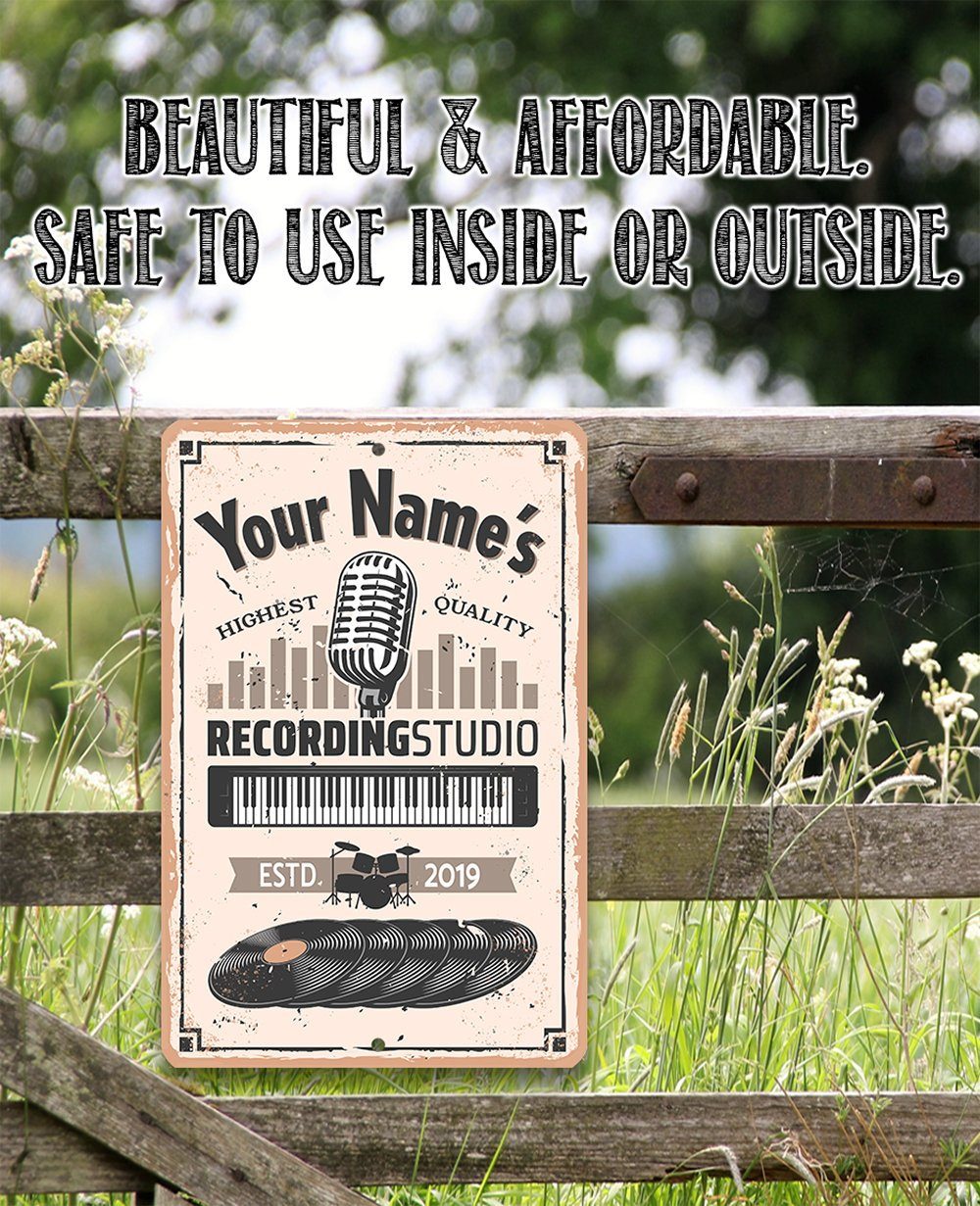 Personalized - Recording Studio - Metal Sign