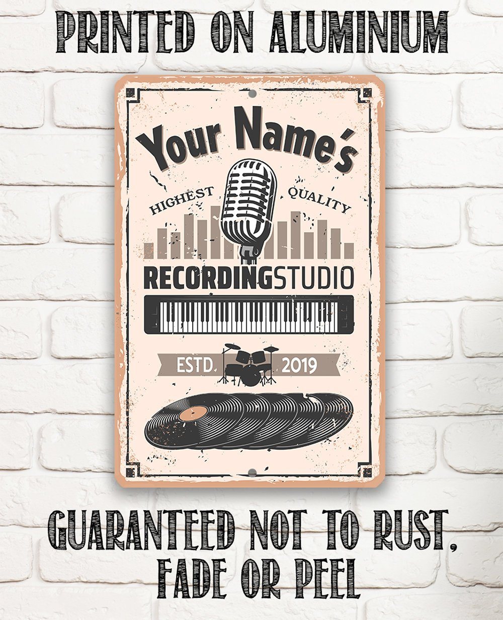 Personalized - Recording Studio - Metal Sign