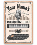 Personalized - Recording Studio - Metal Sign