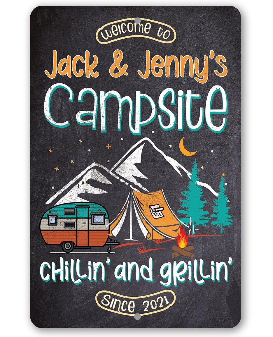 Personalized - Welcome To Our Campsite - Metal Sign