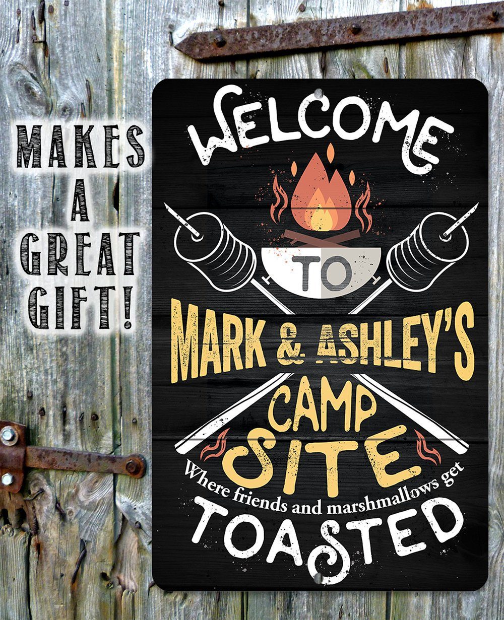 Personalized - Welcome To Our Campsite - Metal Sign