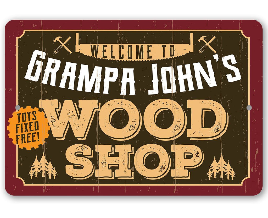 Personalized - Wood Shop - Metal Sign